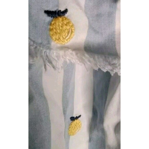 Billy T Dress Size S Embroidered Pineapple Striped Lyocell - Picture 4 of 5